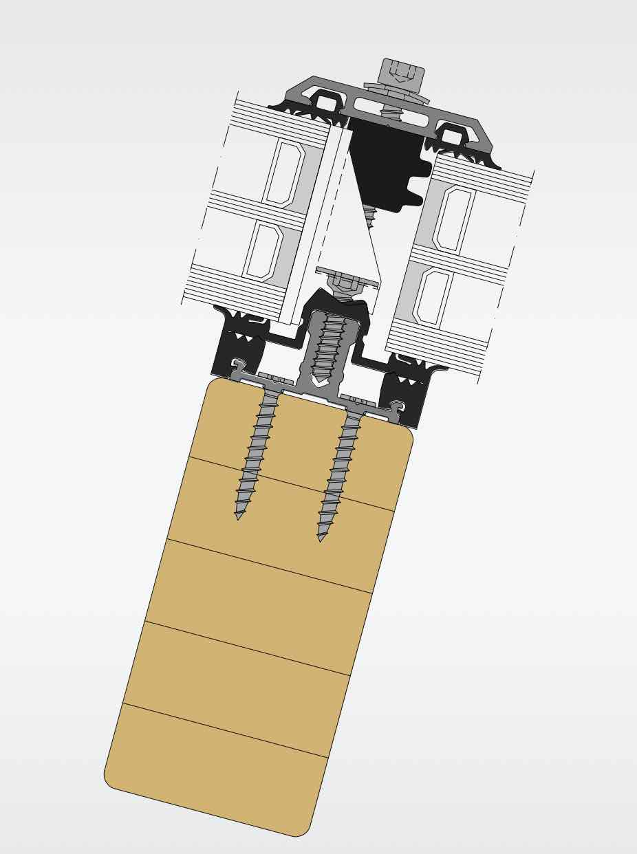 coupe de détail de la verrière THERM +  Bois