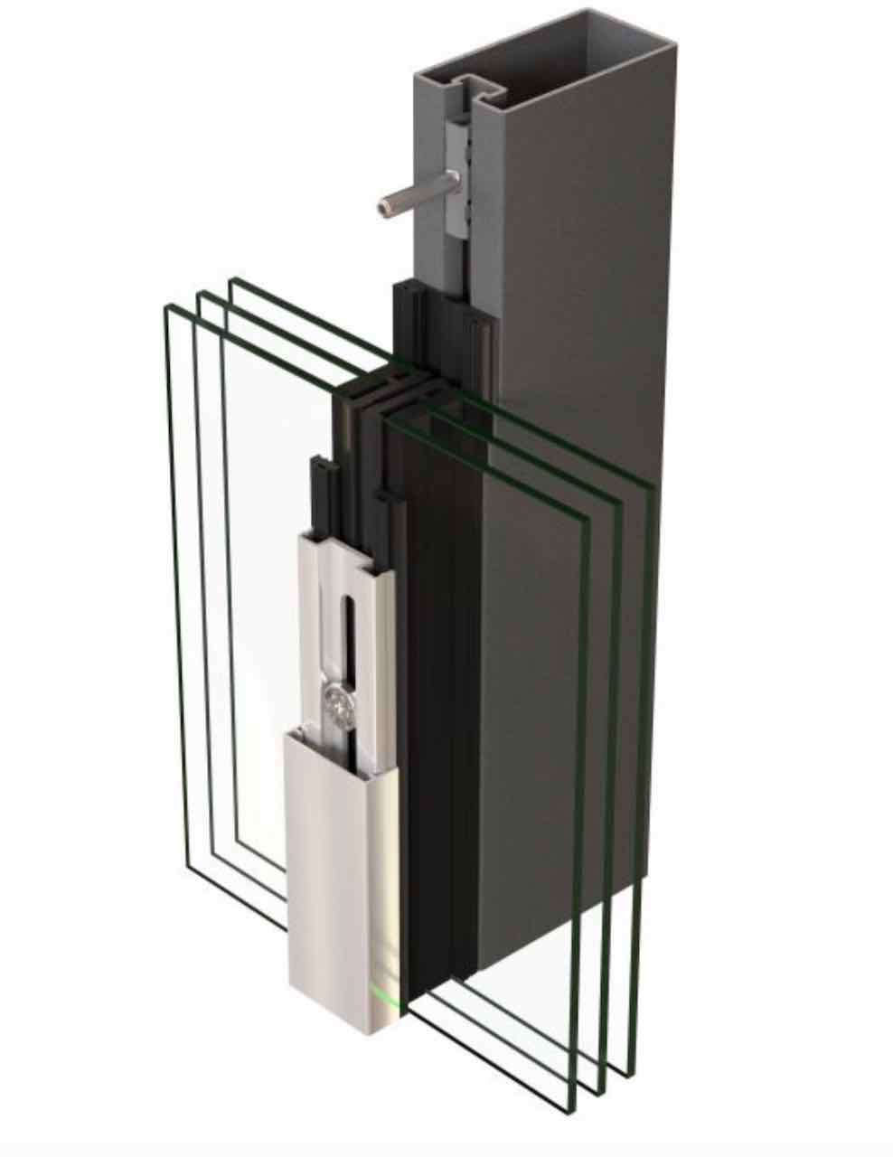 image coupe de détail de la gamme de façade JANSEN VISS 