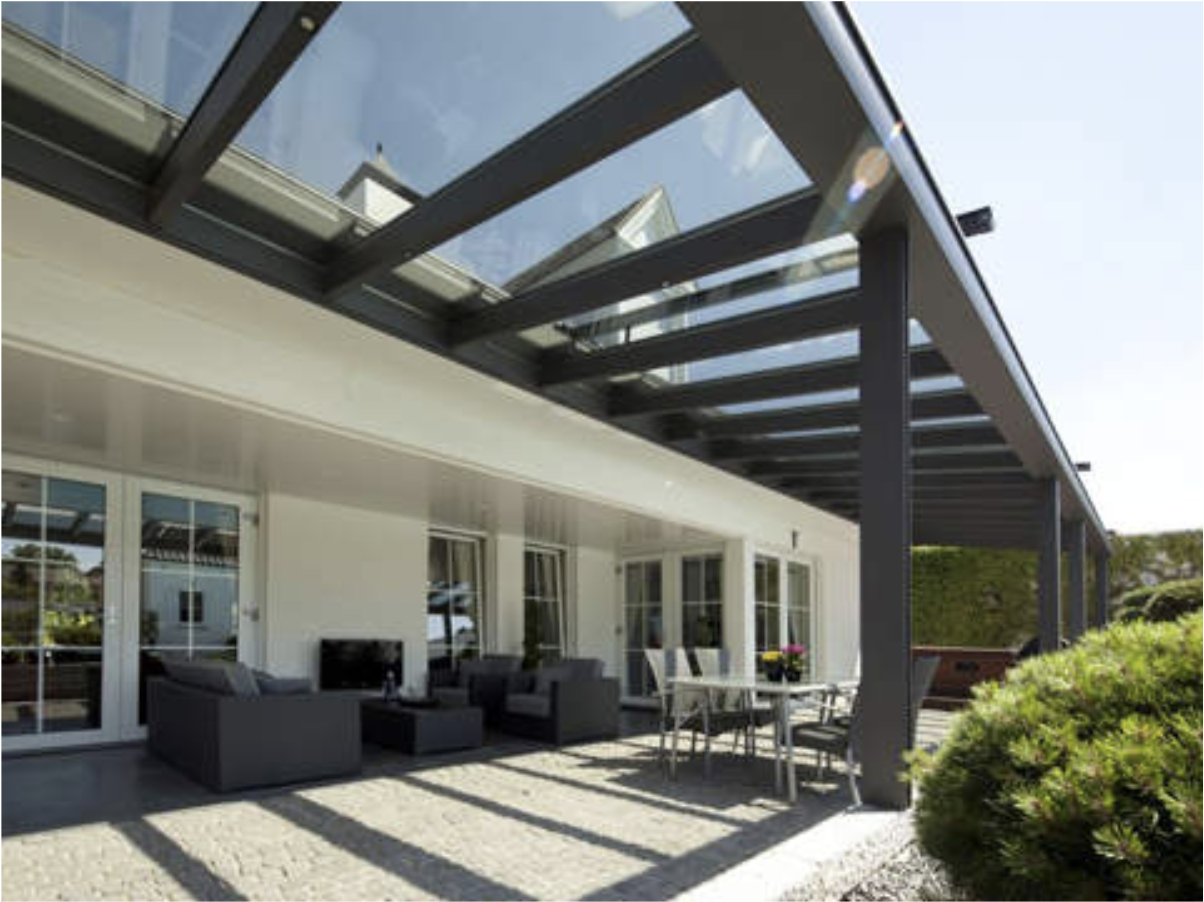 coupe de détail de la verrière THERM +  en acie