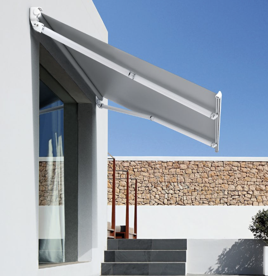 photo de détail en coupe de la porte repliable d'angle Technal Ambial